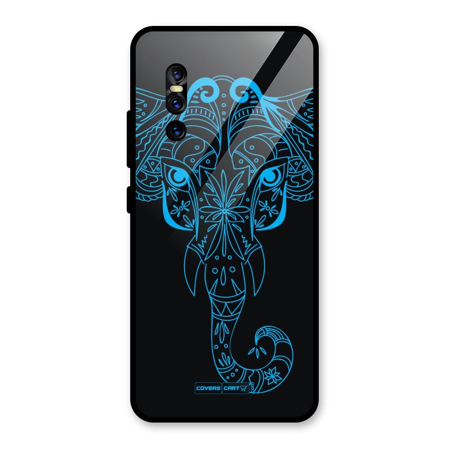 Blue Elephant Ethnic Glass Back Case for Vivo V15 Pro