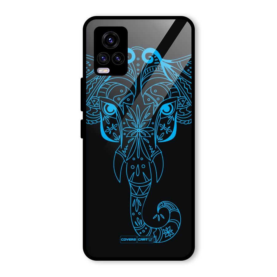 Blue Elephant Ethnic Glass Back Case for Vivo V20