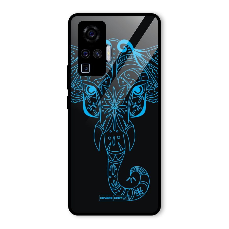 Blue Elephant Ethnic Glass Back Case for Vivo X50 Pro