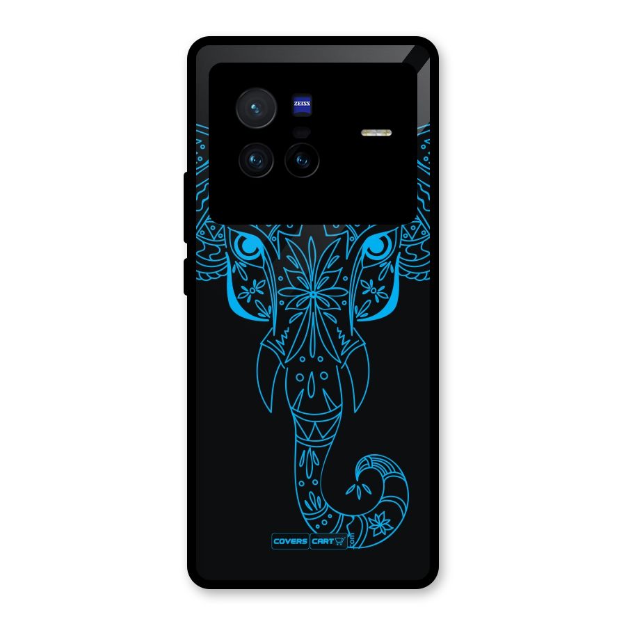 Blue Elephant Ethnic Glass Back Case for Vivo X80