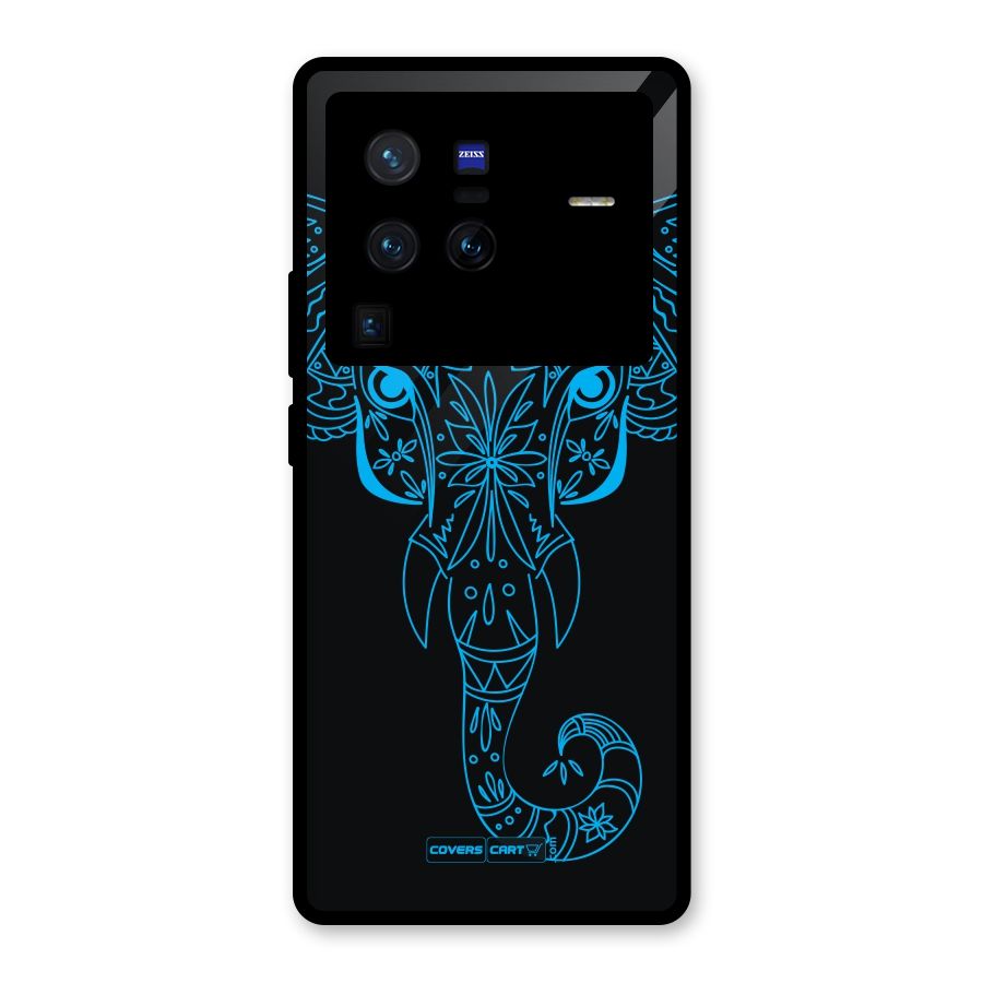 Blue Elephant Ethnic Glass Back Case for Vivo X80 Pro