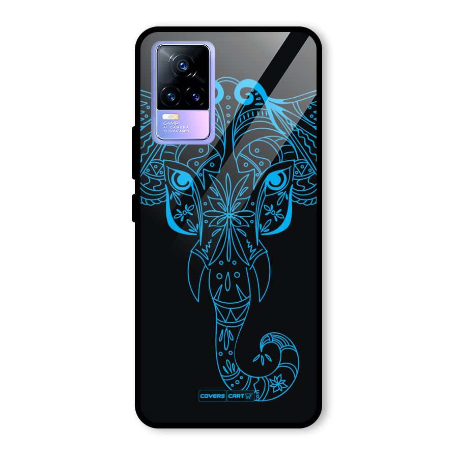 Blue Elephant Ethnic Glass Back Case for Vivo Y73