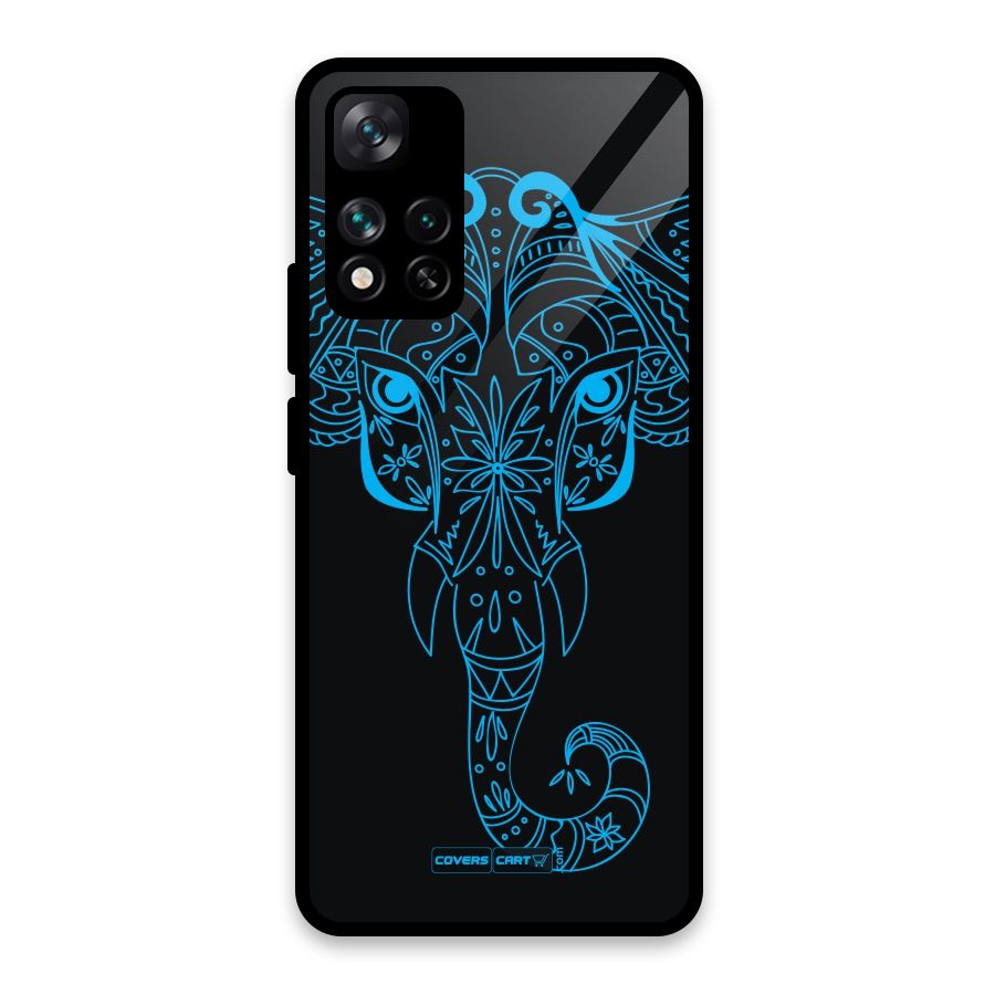 Blue Elephant Ethnic Glass Back Case for Xiaomi 11i HyperCharge 5G