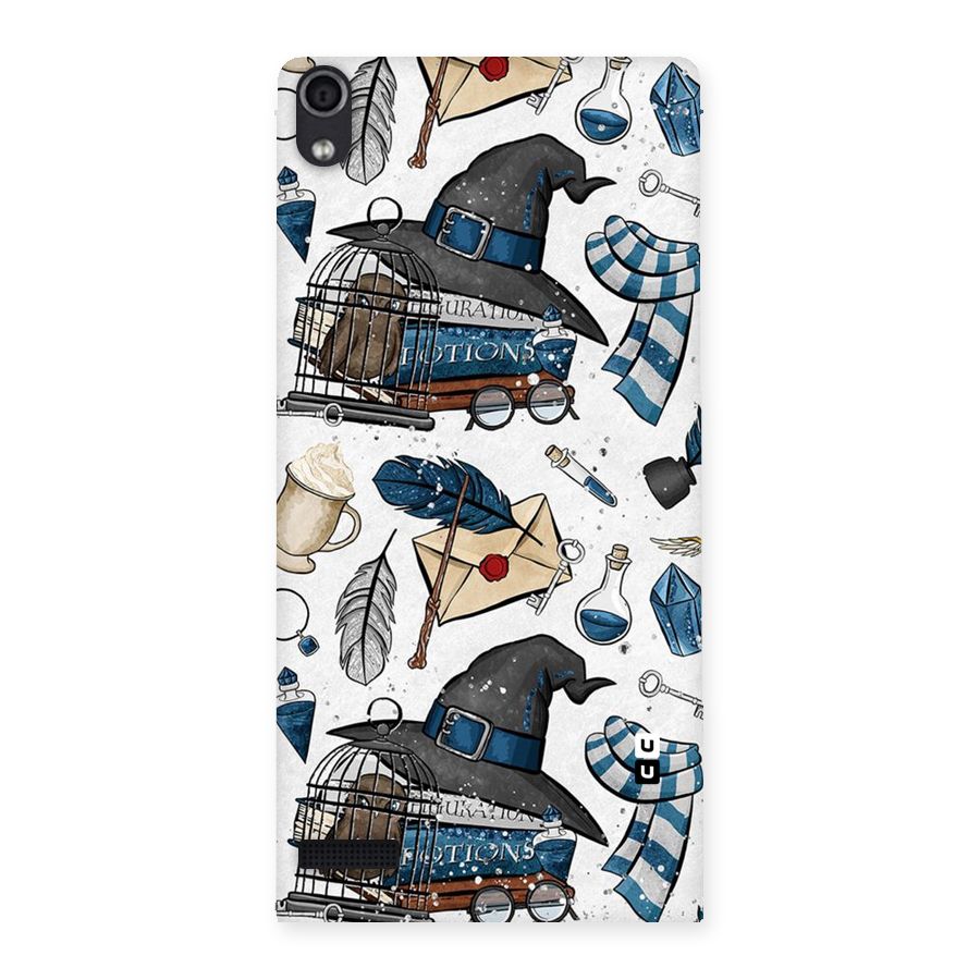 Blue Feather Hat Design Back Case for Ascend P6