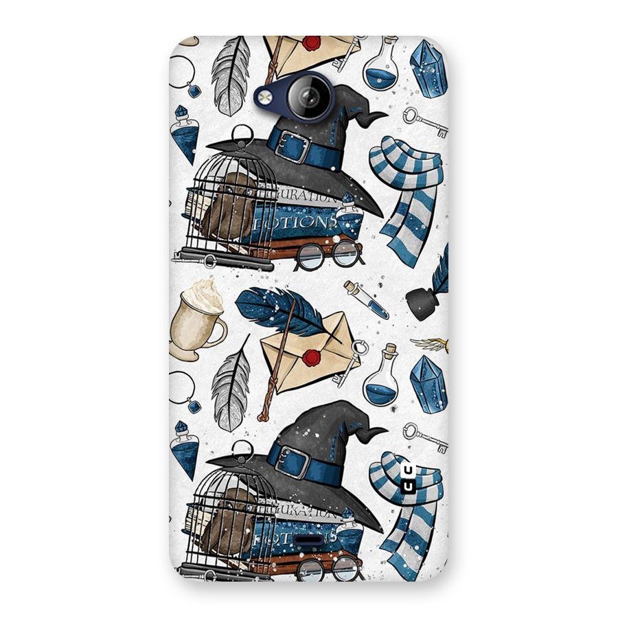 Blue Feather Hat Design Back Case for Canvas Play Q355