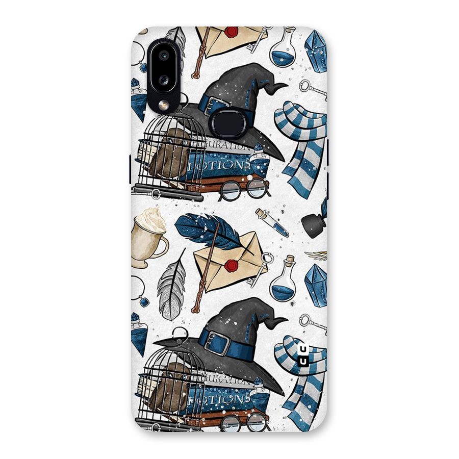 Blue Feather Hat Design Back Case for Galaxy A10s