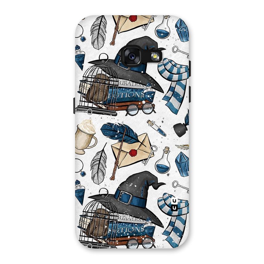 Blue Feather Hat Design Back Case for Galaxy A3 (2017)