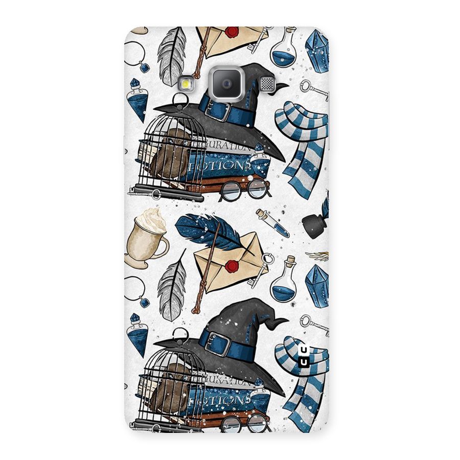 Blue Feather Hat Design Back Case for Galaxy A7