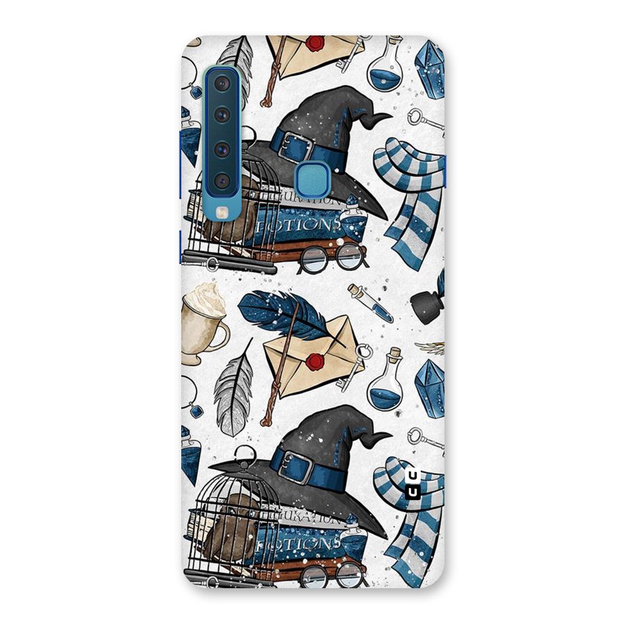 Blue Feather Hat Design Back Case for Galaxy A9 (2018)