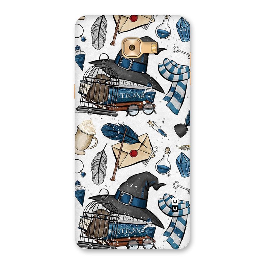 Blue Feather Hat Design Back Case for Galaxy C9 Pro
