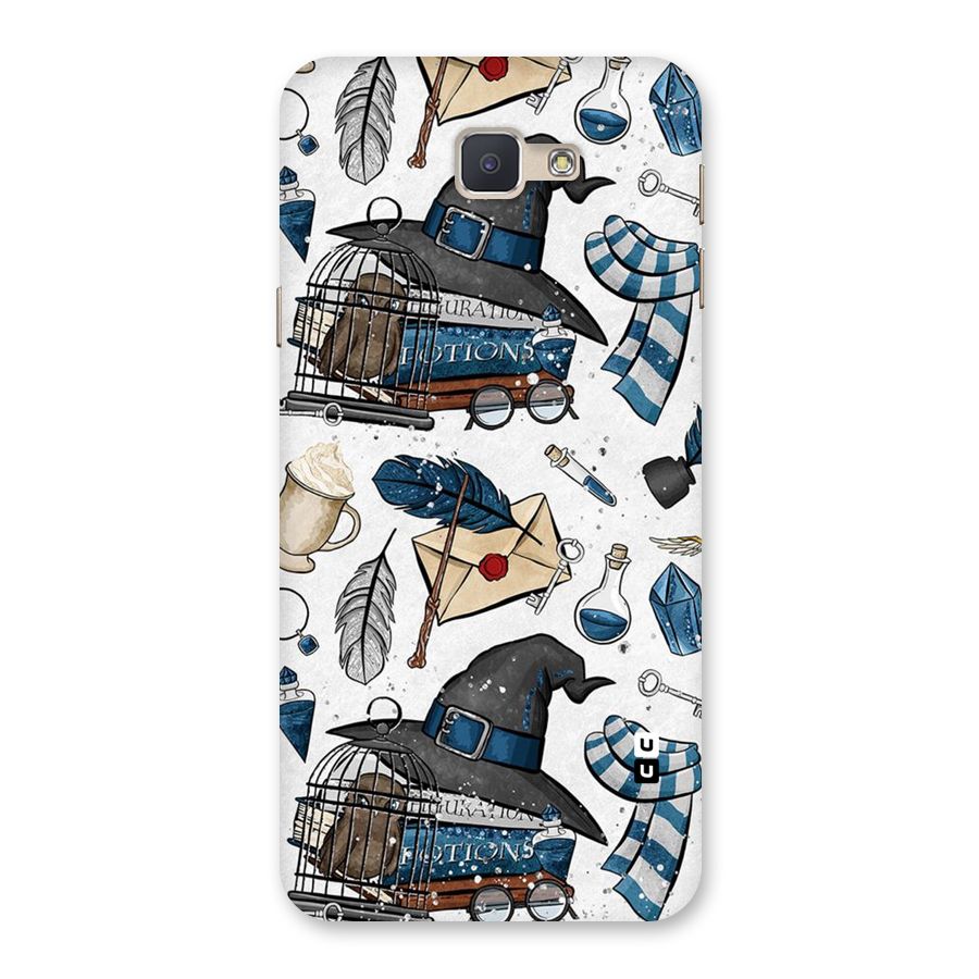 Blue Feather Hat Design Back Case for Galaxy J5 Prime