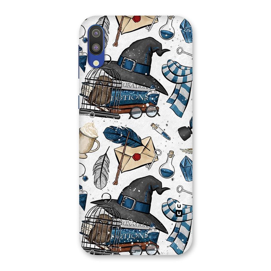Blue Feather Hat Design Back Case for Galaxy M10