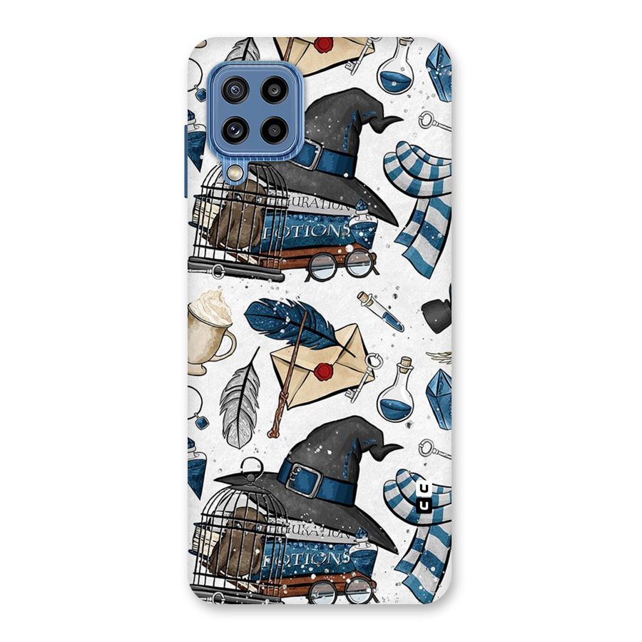 Blue Feather Hat Design Back Case for Galaxy M32