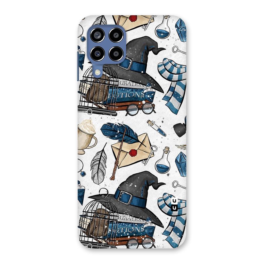 Blue Feather Hat Design Back Case for Galaxy M53 5G