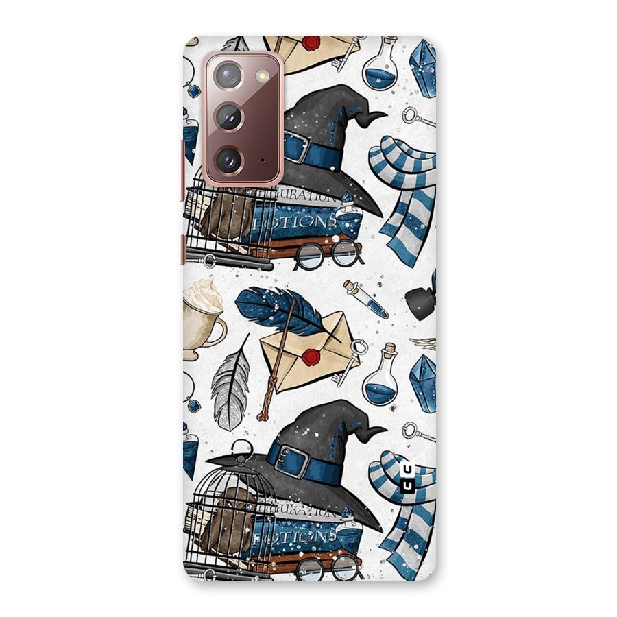 Blue Feather Hat Design Back Case for Galaxy Note 20