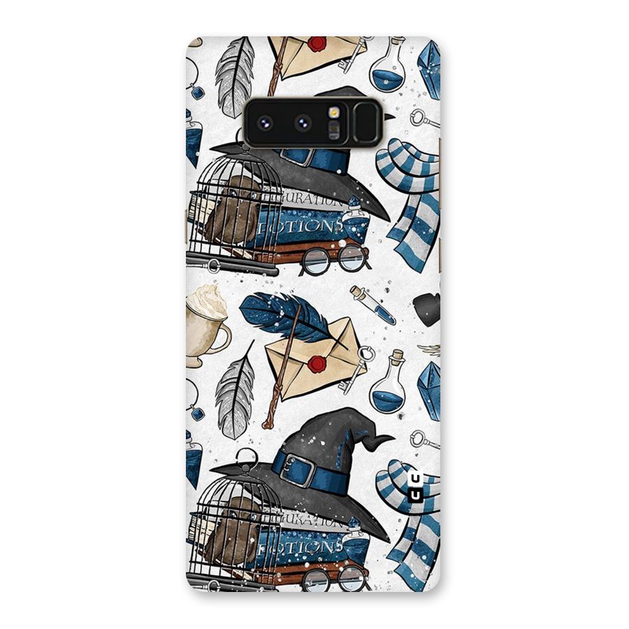 Blue Feather Hat Design Back Case for Galaxy Note 8