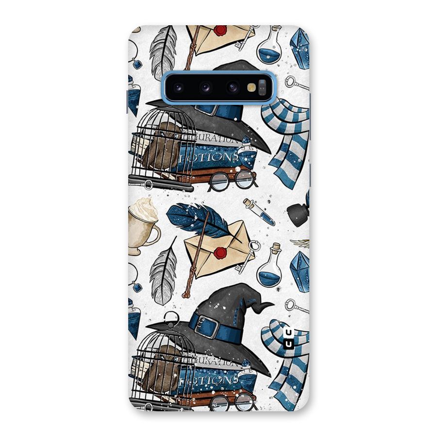 Blue Feather Hat Design Back Case for Galaxy S10 Plus