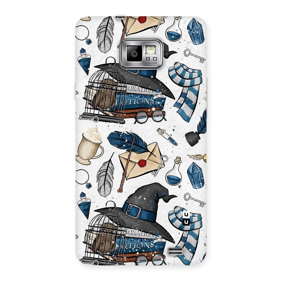Blue Feather Hat Design Back Case for Galaxy S2