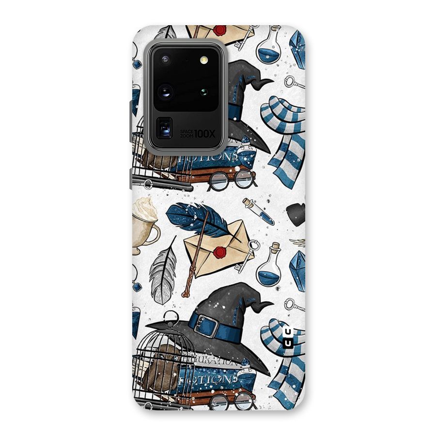Blue Feather Hat Design Back Case for Galaxy S20 Ultra