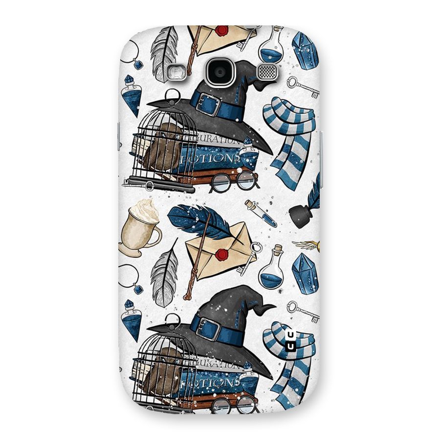 Blue Feather Hat Design Back Case for Galaxy S3