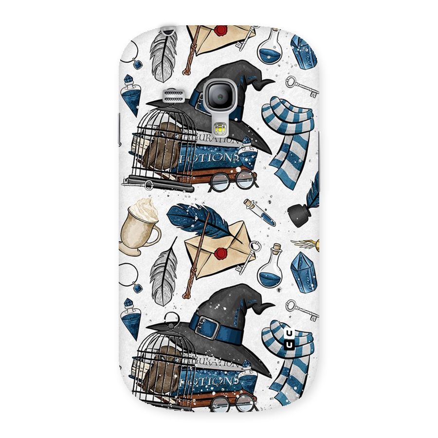 Blue Feather Hat Design Back Case for Galaxy S3 Mini
