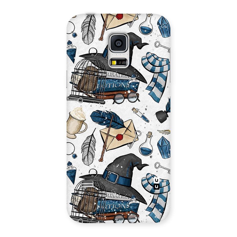 Blue Feather Hat Design Back Case for Galaxy S5 Mini