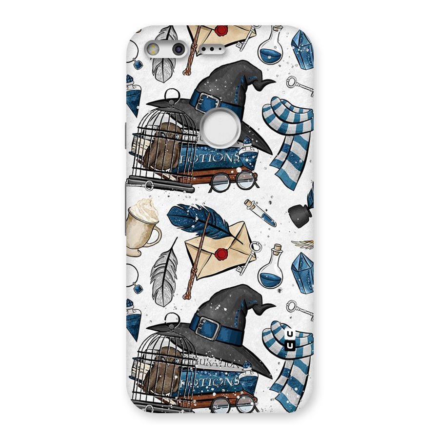 Blue Feather Hat Design Back Case for Google Pixel