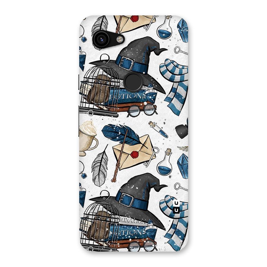 Blue Feather Hat Design Back Case for Google Pixel 3a