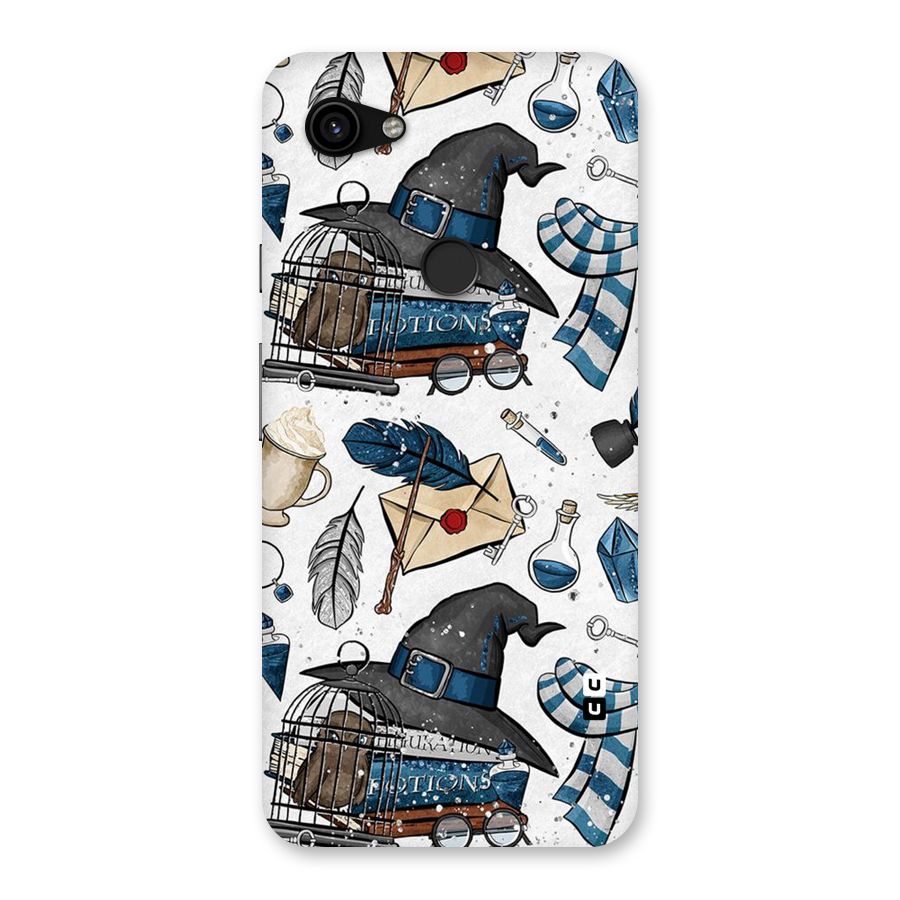 Blue Feather Hat Design Back Case for Google Pixel 3a XL