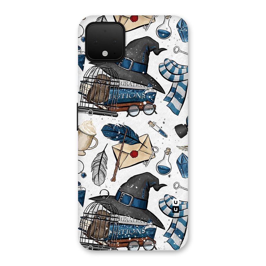 Blue Feather Hat Design Back Case for Google Pixel 4 XL