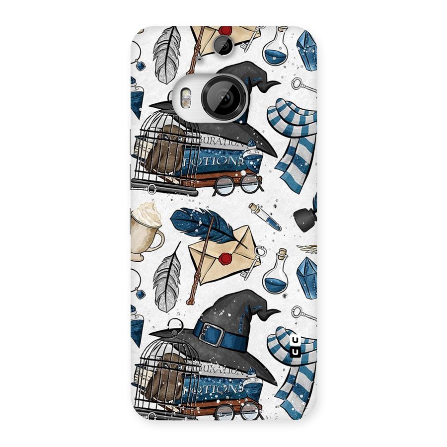 Blue Feather Hat Design Back Case for HTC One M9 Plus