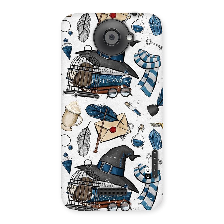 Blue Feather Hat Design Back Case for HTC One X