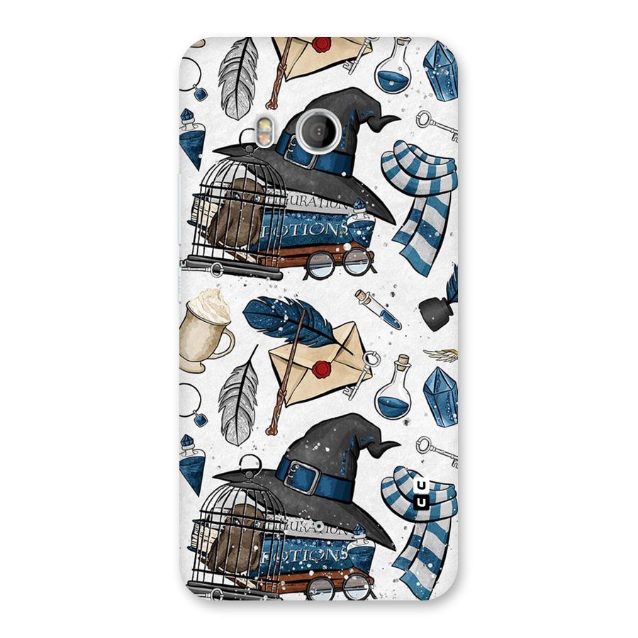 Blue Feather Hat Design Back Case for HTC U11