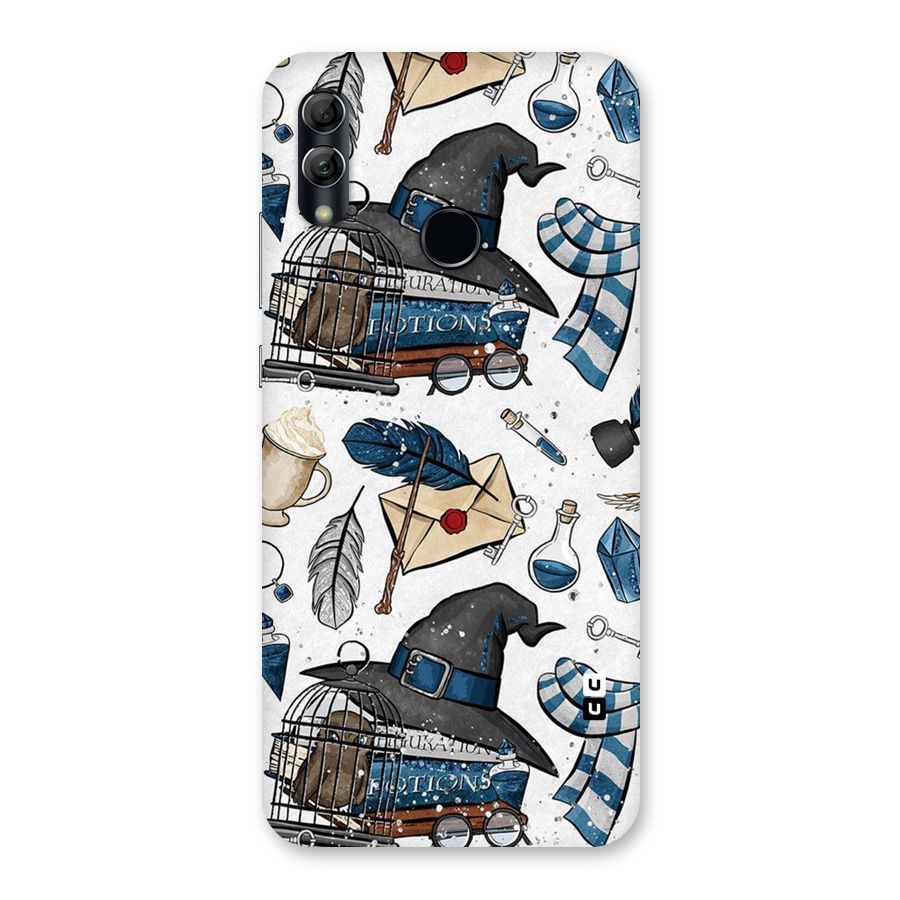 Blue Feather Hat Design Back Case for Honor 10 Lite
