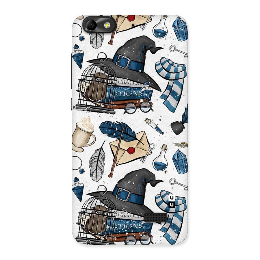 Blue Feather Hat Design Back Case for Honor 4C