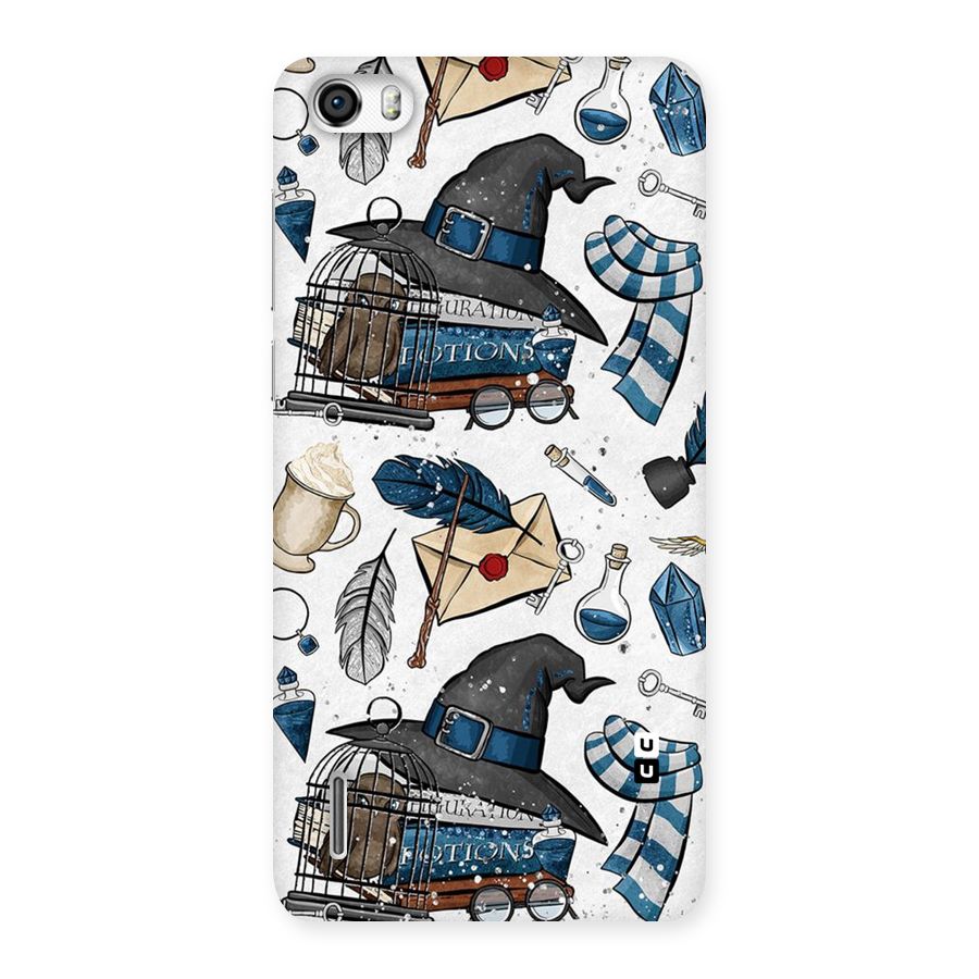 Blue Feather Hat Design Back Case for Honor 6