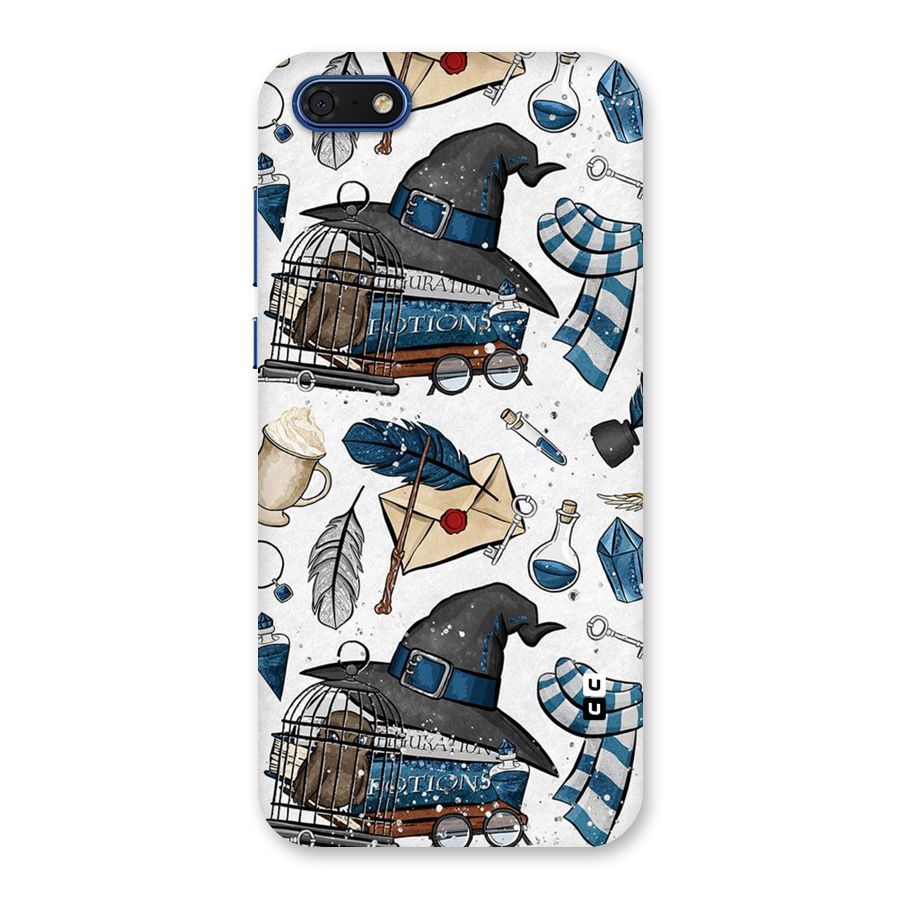 Blue Feather Hat Design Back Case for Honor 7s