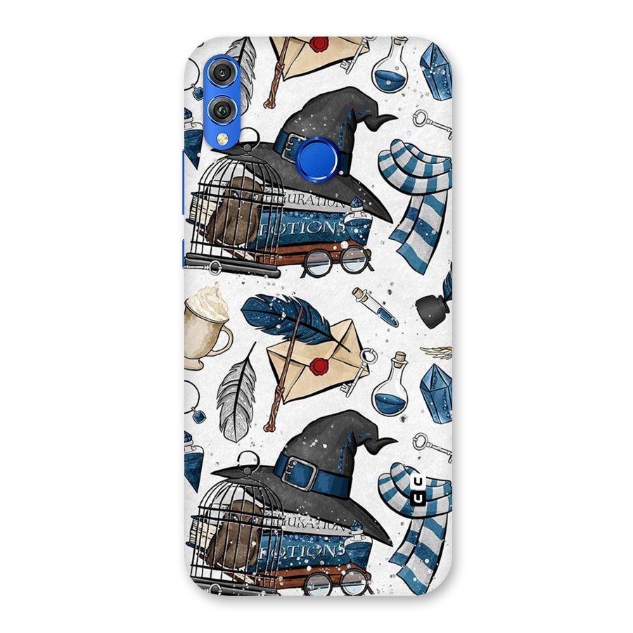 Blue Feather Hat Design Back Case for Honor 8X