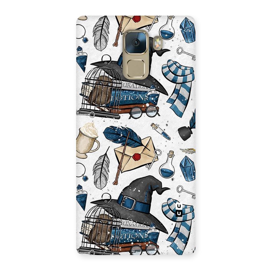 Blue Feather Hat Design Back Case for Huawei Honor 7