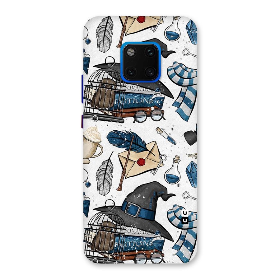 Blue Feather Hat Design Back Case for Huawei Mate 20 Pro