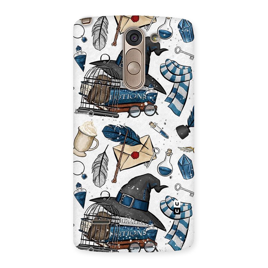 Blue Feather Hat Design Back Case for LG G3 Stylus