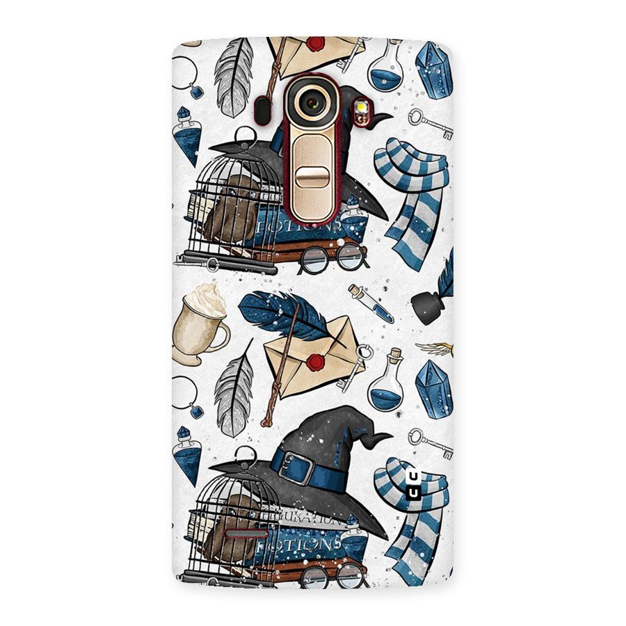 Blue Feather Hat Design Back Case for LG G4