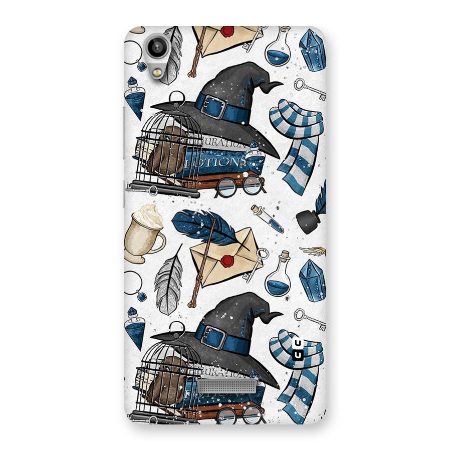 Blue Feather Hat Design Back Case for Lava-Pixel-V1