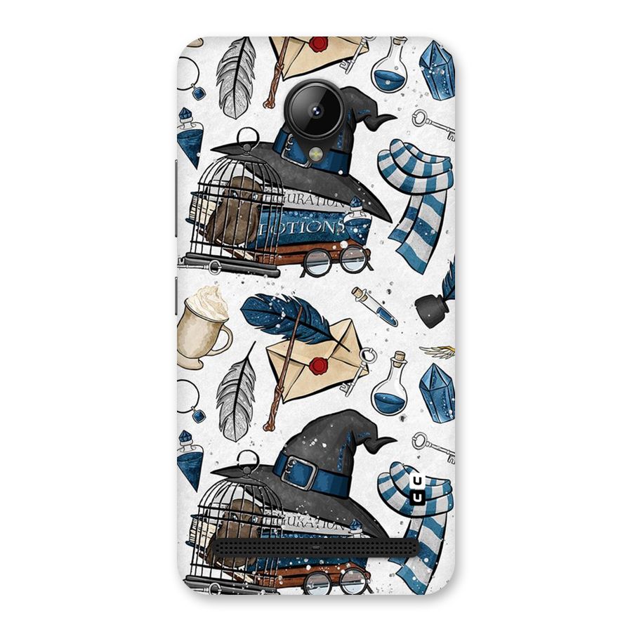 Blue Feather Hat Design Back Case for Lenovo C2