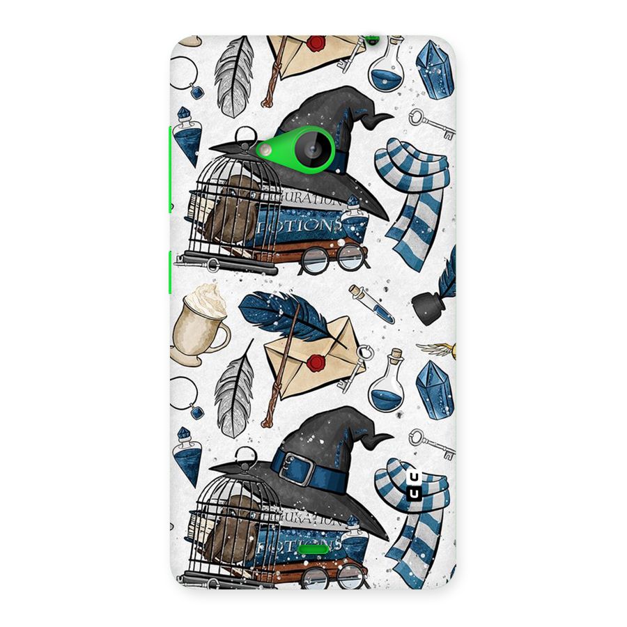 Blue Feather Hat Design Back Case for Lumia 535