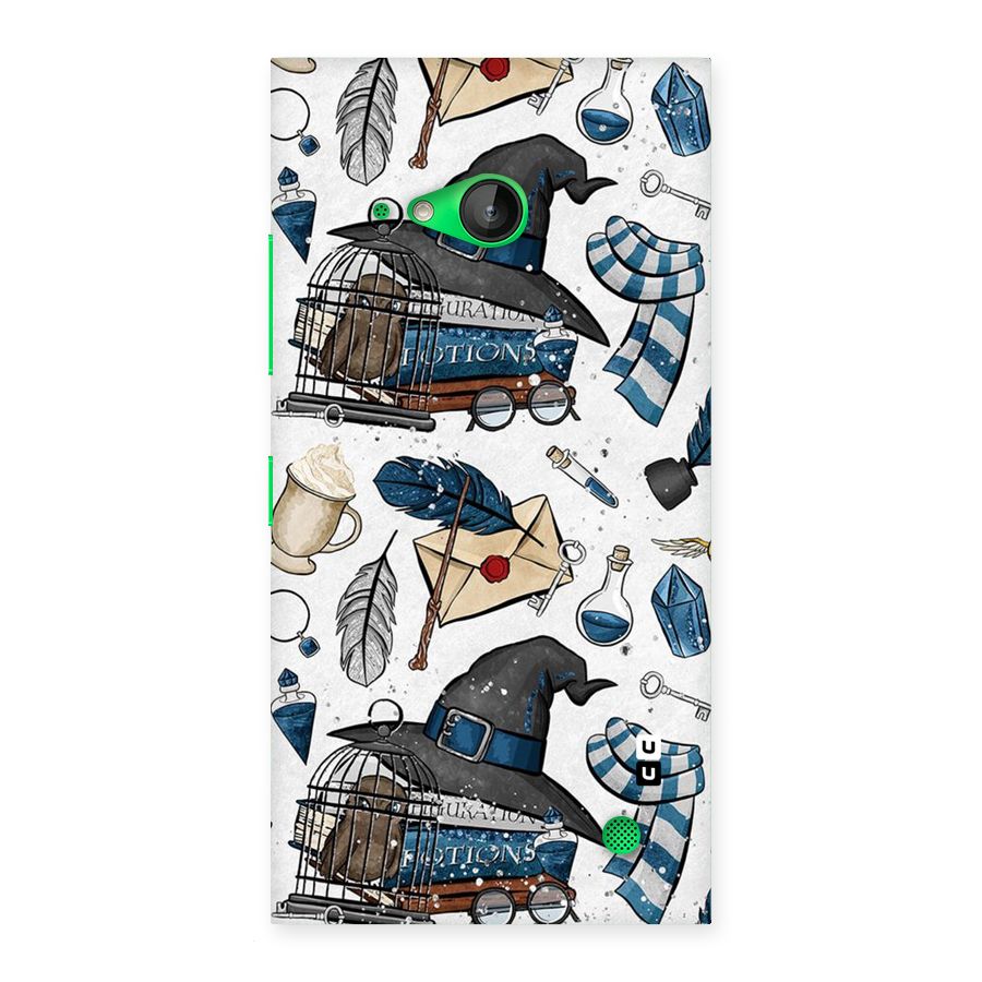 Blue Feather Hat Design Back Case for Lumia 730