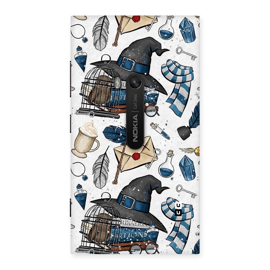 Blue Feather Hat Design Back Case for Lumia 920