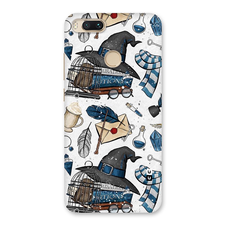 Blue Feather Hat Design Back Case for Mi A1