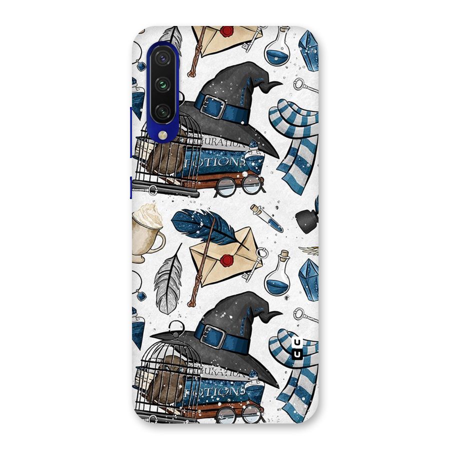 Blue Feather Hat Design Back Case for Mi A3
