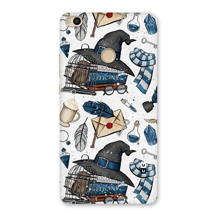Blue Feather Hat Design Back Case for Mi Max 2